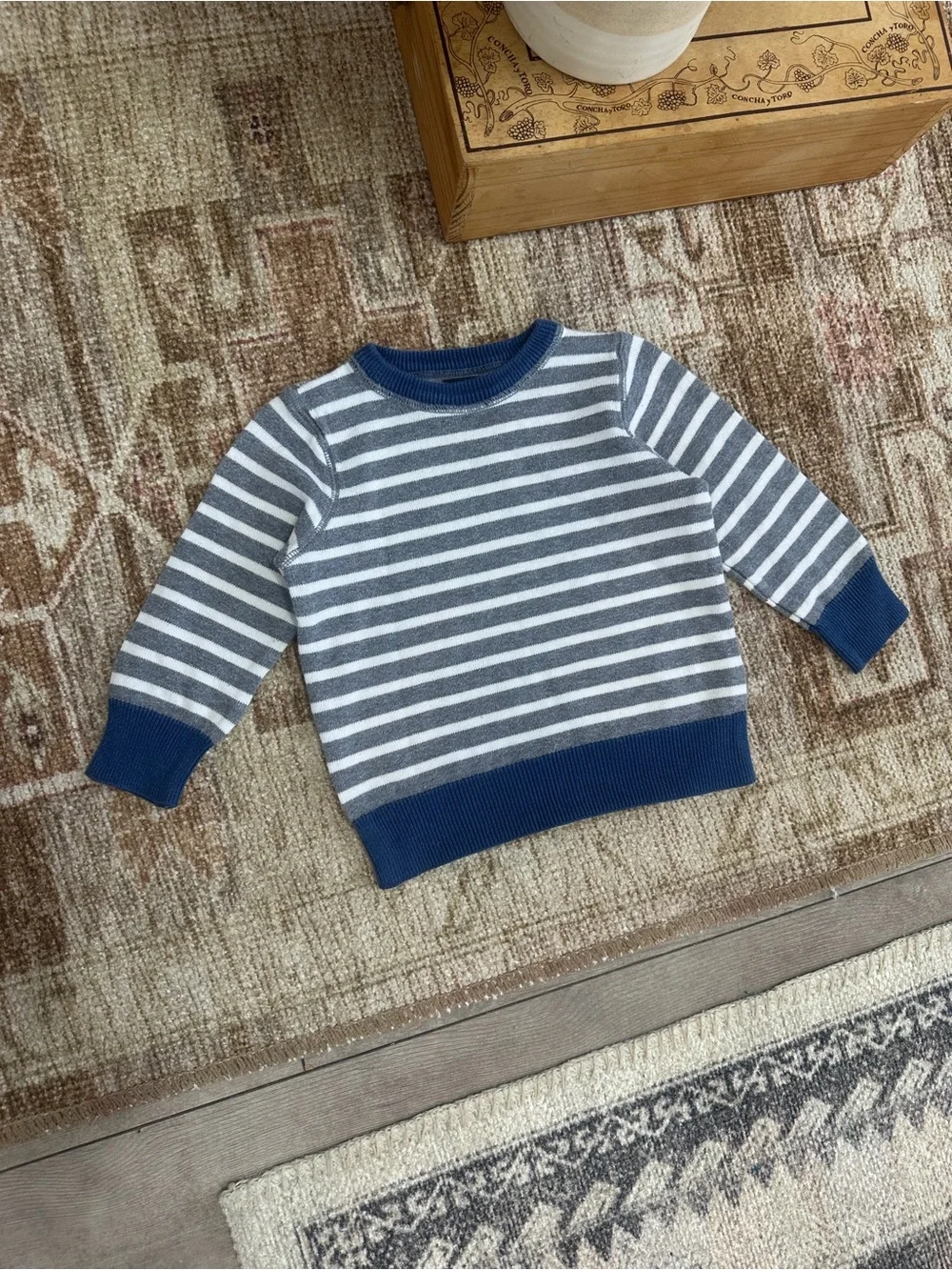 Baby Gap Toddler Boy Knit Sweater 12-18 Months Striped Crewneck Cotton